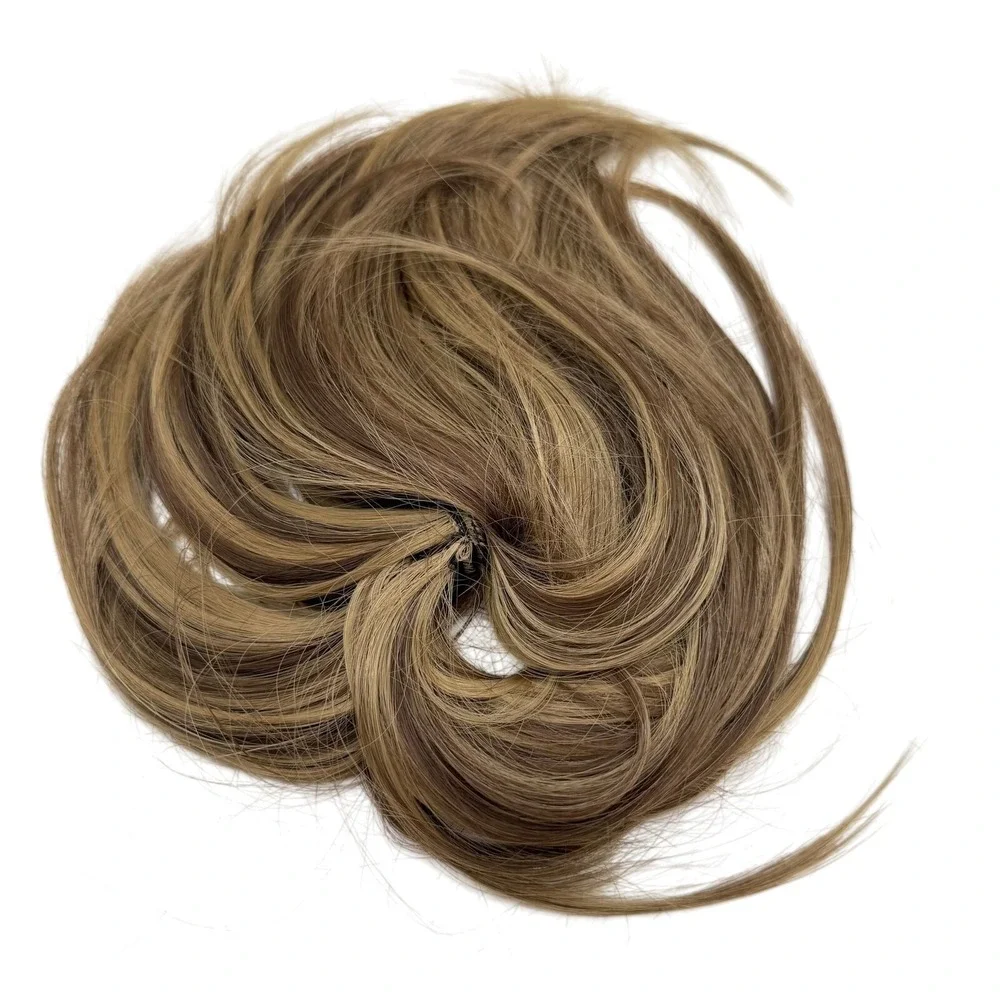 Scunci‎ messy bun Hair light brown highlights extension